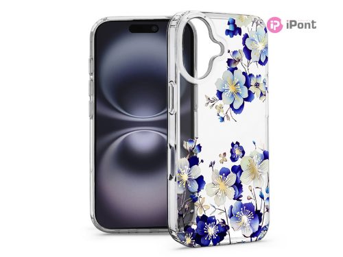 Haffner IMD Floral szilikon tok - Apple iPhone 16 - átlátszó