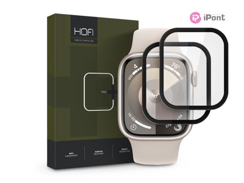 HOFI Hybrid Pro+ Glass - Apple Watch Series 7 / 8 / 9 (41 mm) üvegfólia - 2 db/cs - fekete