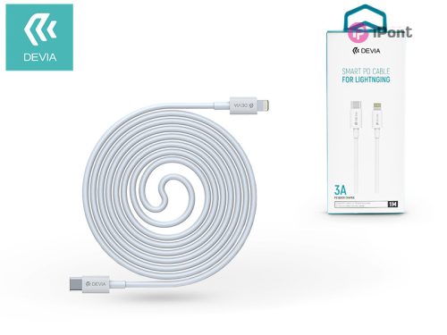 Devia USB Type-C - Lightning adat- és töltőkábel 1 m-es vezetékkel - Devia SmartSeries PD Cable for Lightning - 20W - fehér