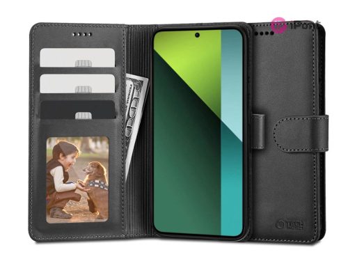 Xiaomi Redmi Note 13 Pro 5G/Poco X6 5G oldalra nyíló tok - Tech-Protect Wallet  Flip - fekete